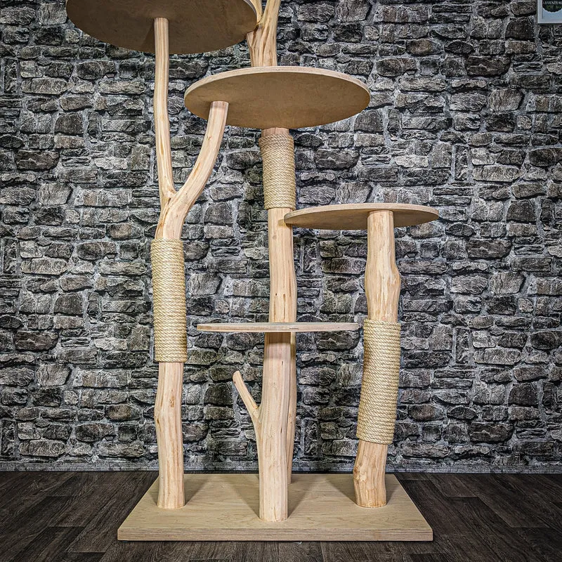 Naturkratzbaum 3177 Kratzbaum Natur Holz Design 206 cm hoch Katzenbaum