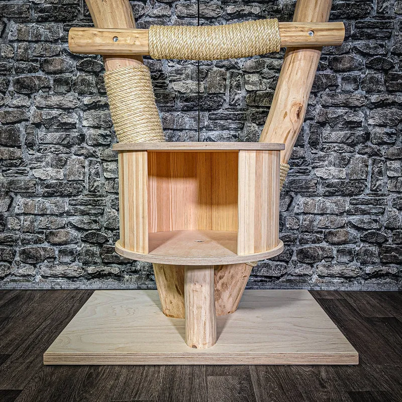Naturkratzbaum 3176 Kratzbaum Natur Holz Design 120 cm hoch Katzenbaum