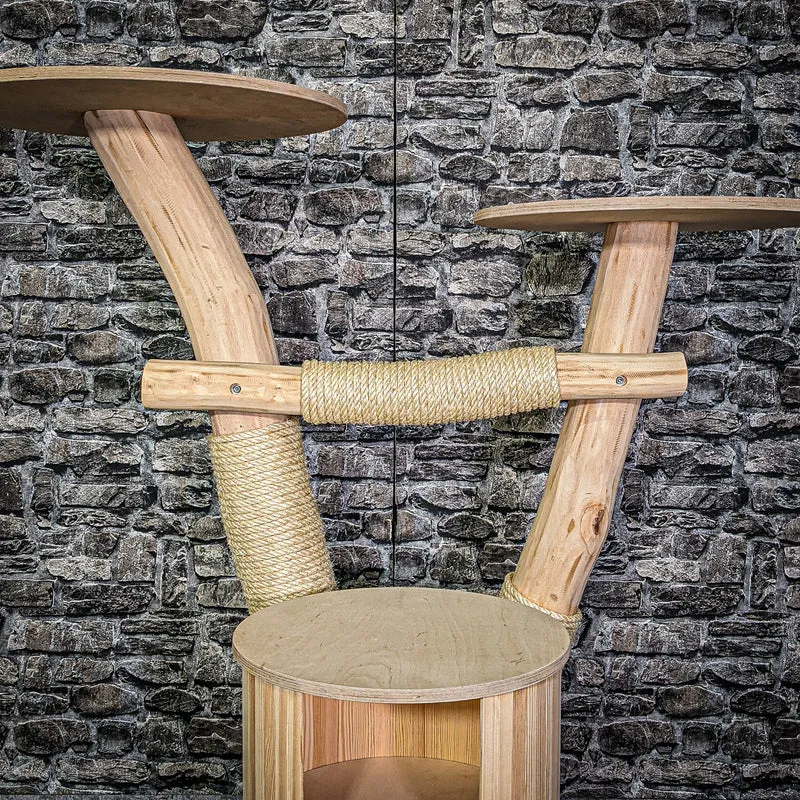 Naturkratzbaum 3176 Kratzbaum Natur Holz Design 120 cm hoch Katzenbaum