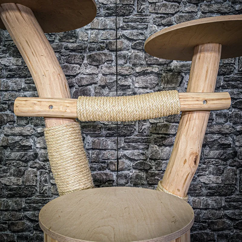 Naturkratzbaum 3176 Kratzbaum Natur Holz Design 120 cm hoch Katzenbaum