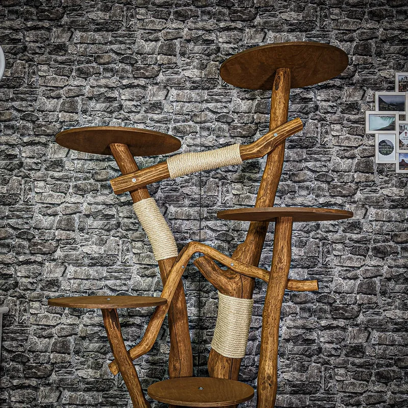 Outdoor Naturkratzbaum 3175 Kratzbaum Natur Holz Design 192 cm hoch Katzenbaum
