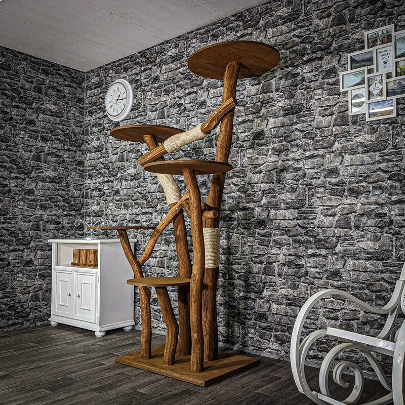 Outdoor Naturkratzbaum 3175 Kratzbaum Natur Holz Design 192 cm hoch Katzenbaum