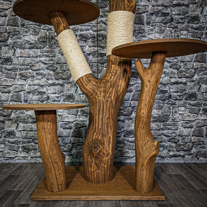 Outdoor Naturkratzbaum 3174 Kratzbaum Natur Holz Design 144 cm hoch Katzenbaum