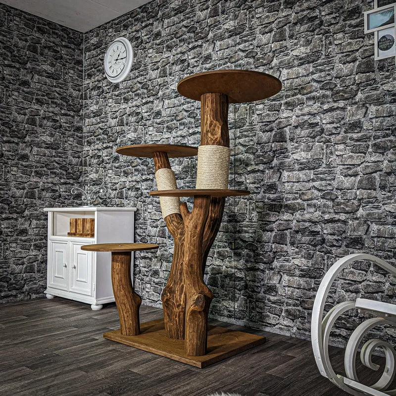 Outdoor Naturkratzbaum 3174 Kratzbaum Natur Holz Design 144 cm hoch Katzenbaum