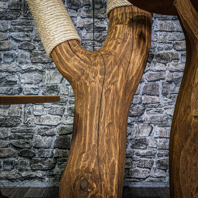 Outdoor Naturkratzbaum 3174 Kratzbaum Natur Holz Design 144 cm hoch Katzenbaum