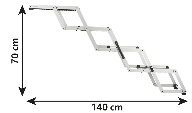 4-stufige Falt-Treppe, Aluminium/TPR