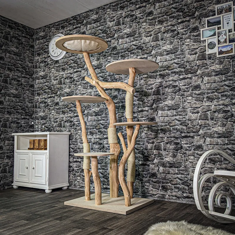 Naturkratzbaum 3136 Kratzbaum Natur Holz Design 175 cm hoch Katzenbaum
