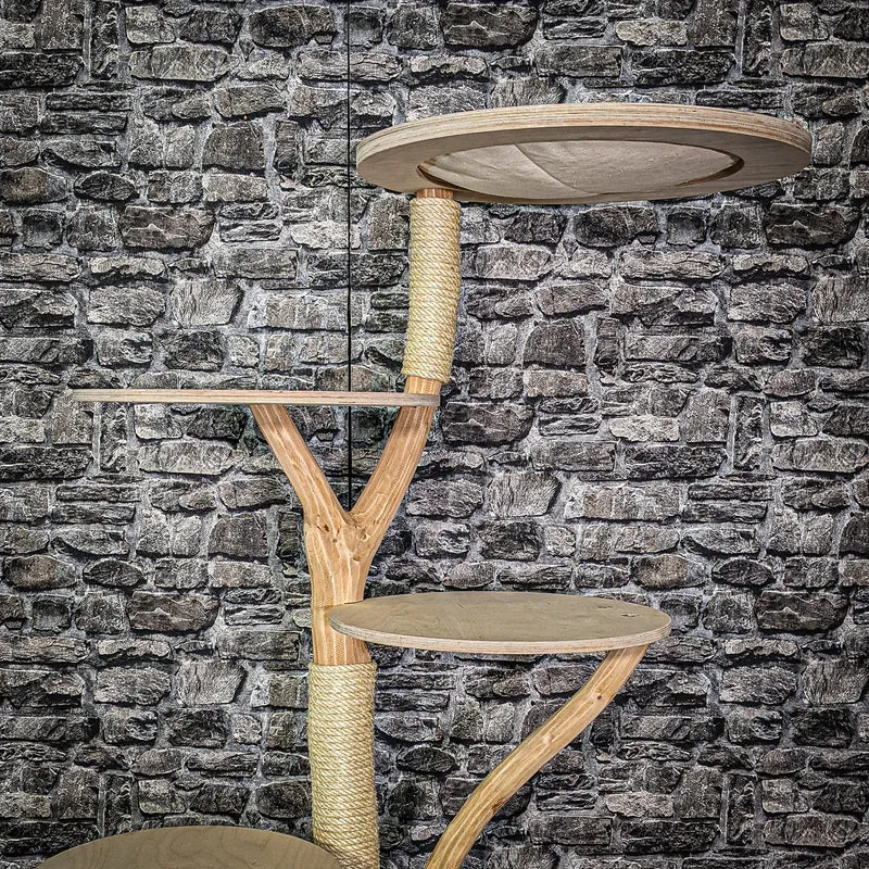 Naturkratzbaum 3135 Kratzbaum Natur Holz Design 145 cm hoch Katzenbaum