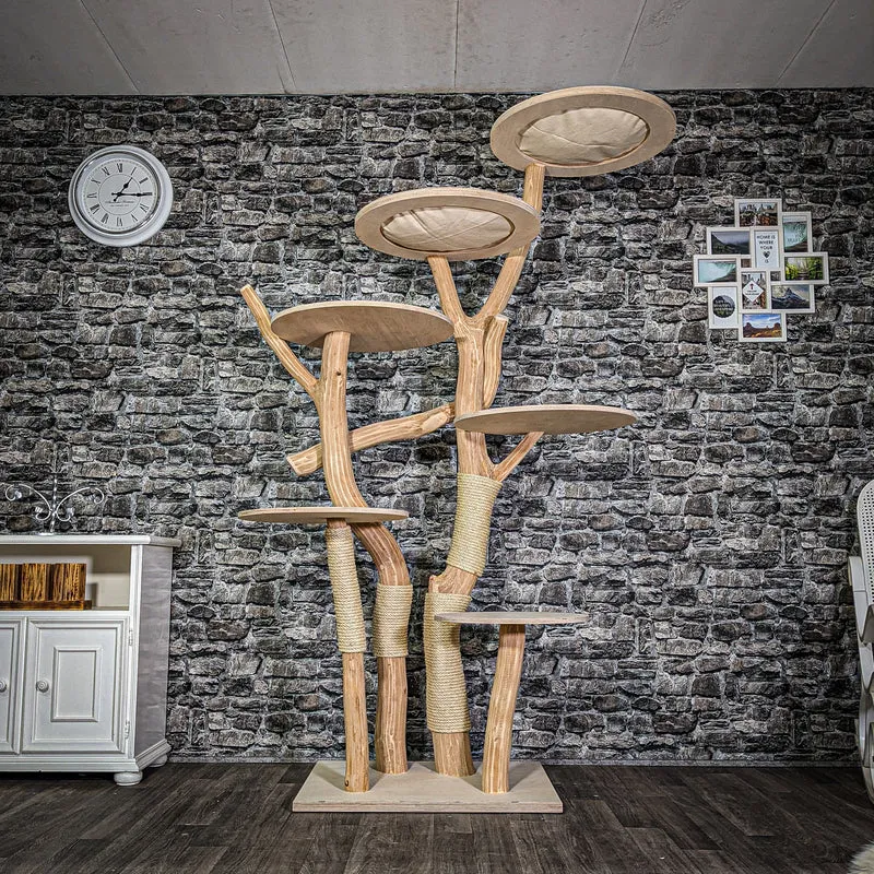 Naturkratzbaum 3132 Kratzbaum Natur Holz Design 208 cm hoch Katzenbaum