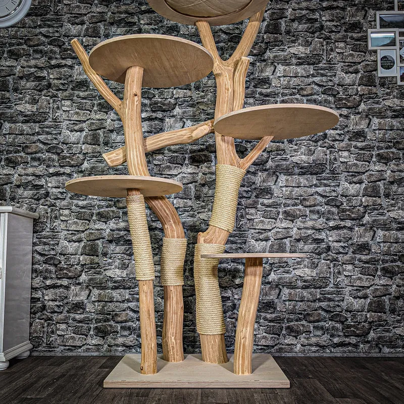 Naturkratzbaum 3132 Kratzbaum Natur Holz Design 208 cm hoch Katzenbaum