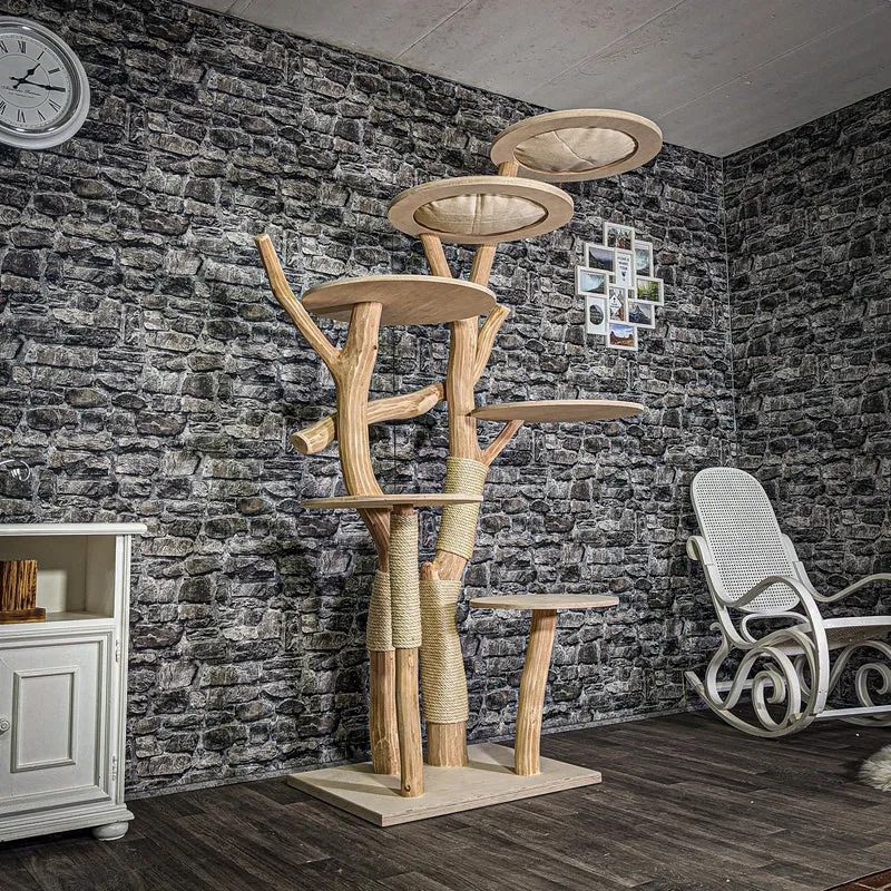 Naturkratzbaum 3132 Kratzbaum Natur Holz Design 208 cm hoch Katzenbaum