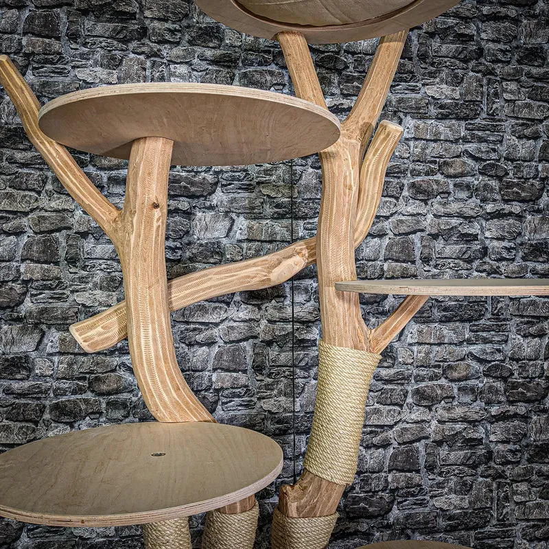 Naturkratzbaum 3132 Kratzbaum Natur Holz Design 208 cm hoch Katzenbaum