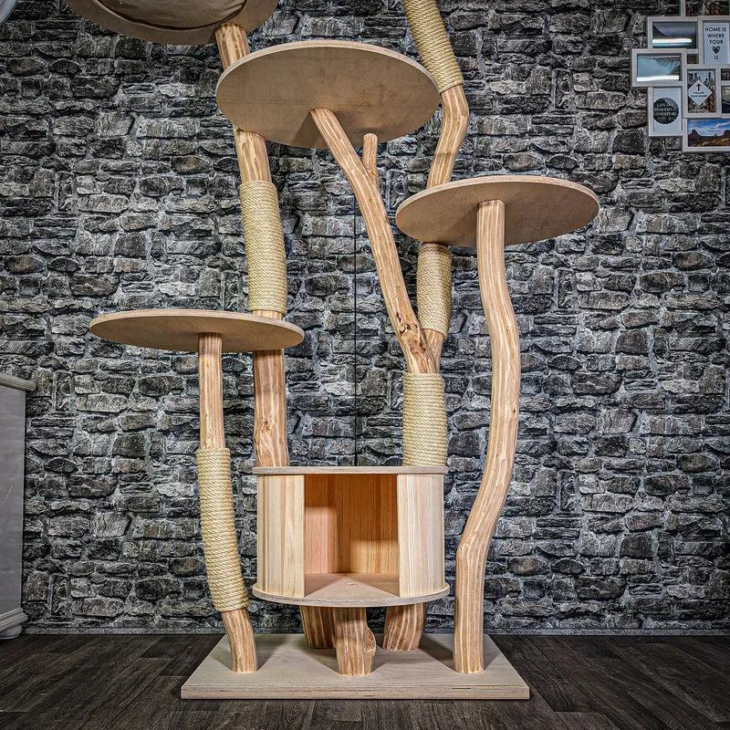 Naturkratzbaum 3130 Kratzbaum Natur Holz Design 198 cm hoch Katzenbaum
