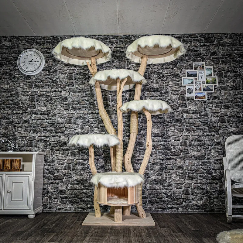Naturkratzbaum 3129 Kratzbaum Natur Holz Design 206 cm hoch Katzenbaum