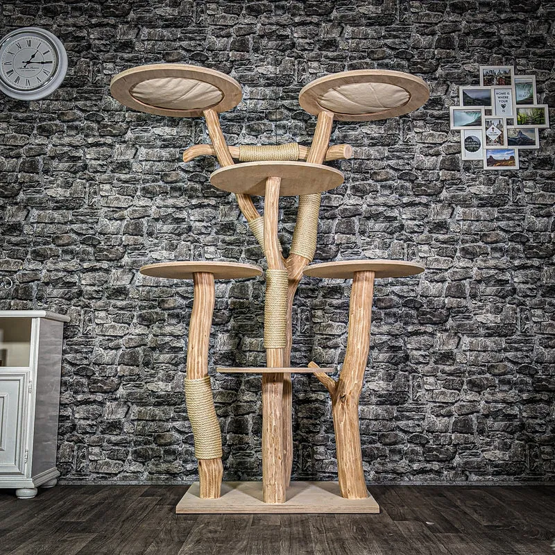 Naturkratzbaum 3126 Kratzbaum Natur Holz Design 176 cm hoch Katzenbaum