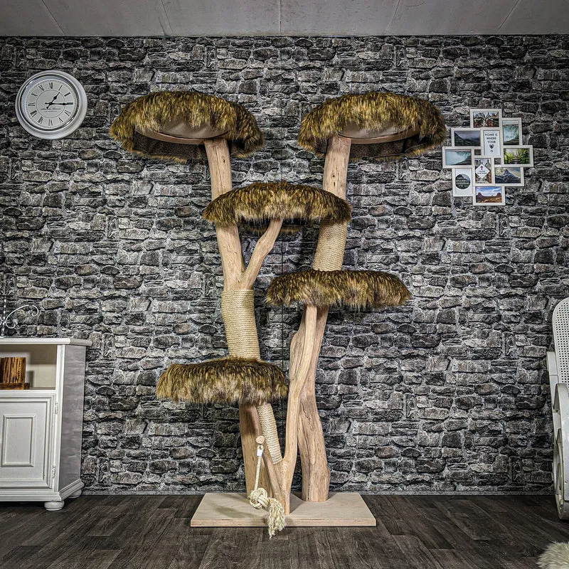 Naturkratzbaum 3125 Kratzbaum Natur Holz Design 183 cm hoch Katzenbaum
