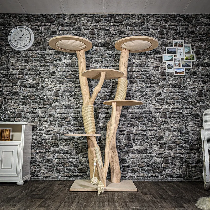 Naturkratzbaum 3125 Kratzbaum Natur Holz Design 183 cm hoch Katzenbaum