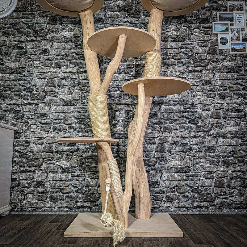 Naturkratzbaum 3125 Kratzbaum Natur Holz Design 183 cm hoch Katzenbaum