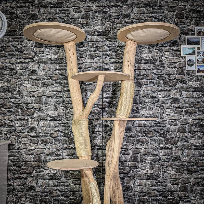 Naturkratzbaum 3125 Kratzbaum Natur Holz Design 183 cm hoch Katzenbaum