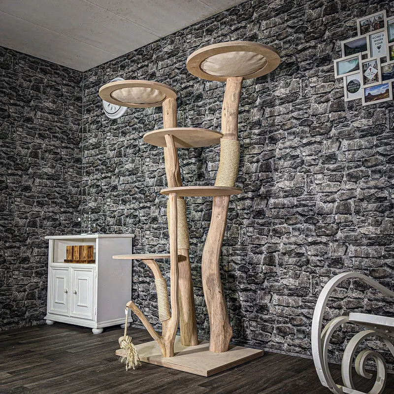 Naturkratzbaum 3125 Kratzbaum Natur Holz Design 183 cm hoch Katzenbaum