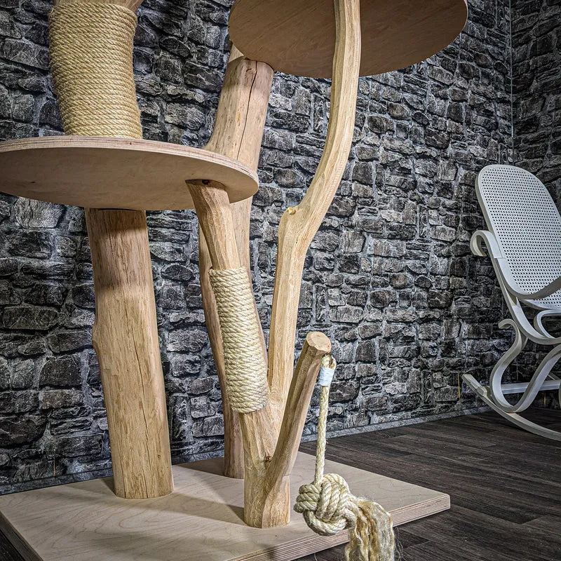 Naturkratzbaum 3125 Kratzbaum Natur Holz Design 183 cm hoch Katzenbaum