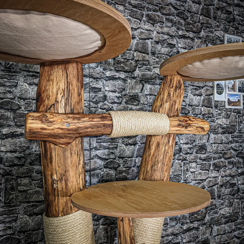 Naturkratzbaum 3123 Kratzbaum Natur Holz Design 164 cm hoch Katzenbaum
