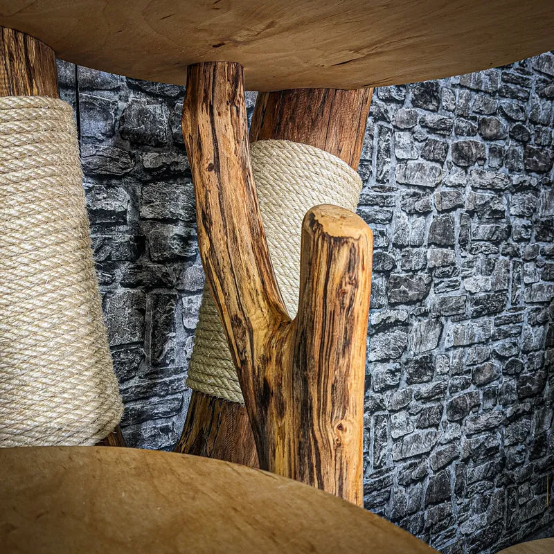 Naturkratzbaum 3123 Kratzbaum Natur Holz Design 164 cm hoch Katzenbaum