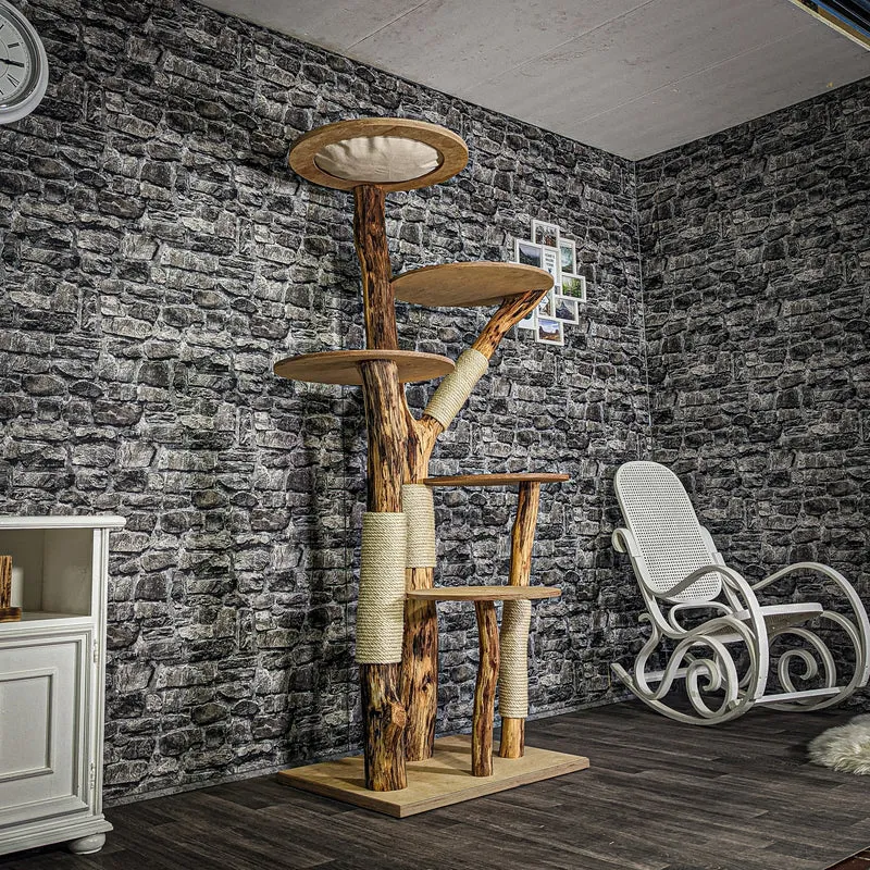 Naturkratzbaum 3122 Kratzbaum Natur Holz Design 193 cm hoch Katzenbaum