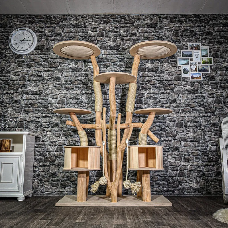 Naturkratzbaum 3121 Kratzbaum Natur Holz Design 178 cm hoch Katzenbaum
