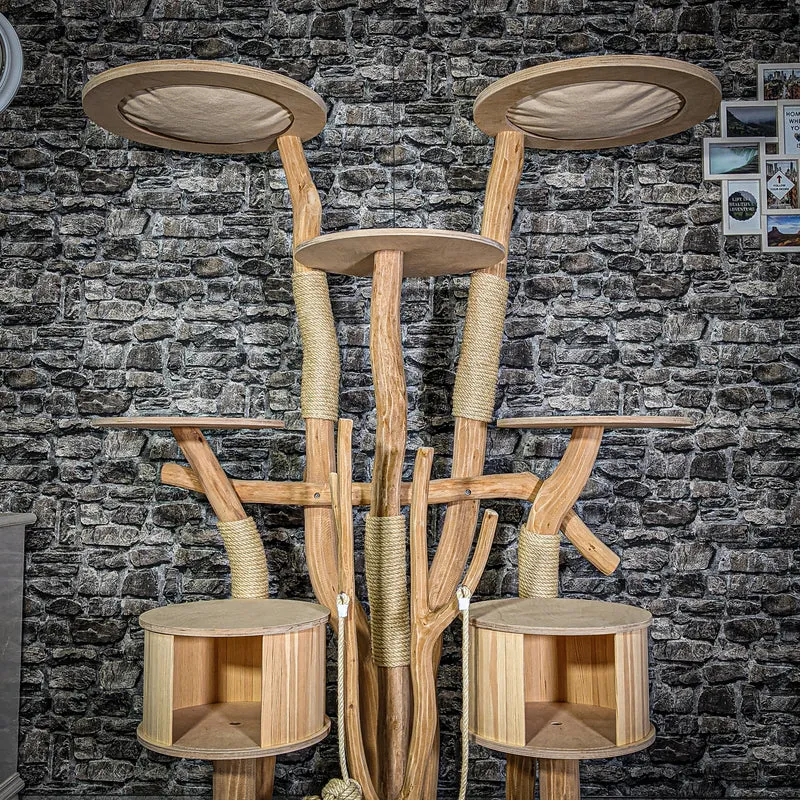 Naturkratzbaum 3121 Kratzbaum Natur Holz Design 178 cm hoch Katzenbaum