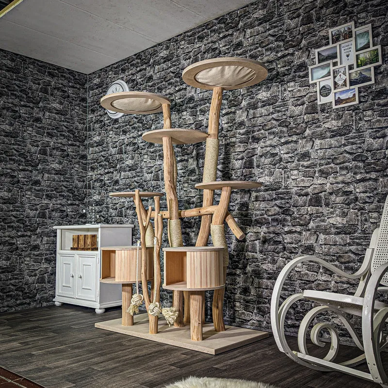Naturkratzbaum 3121 Kratzbaum Natur Holz Design 178 cm hoch Katzenbaum