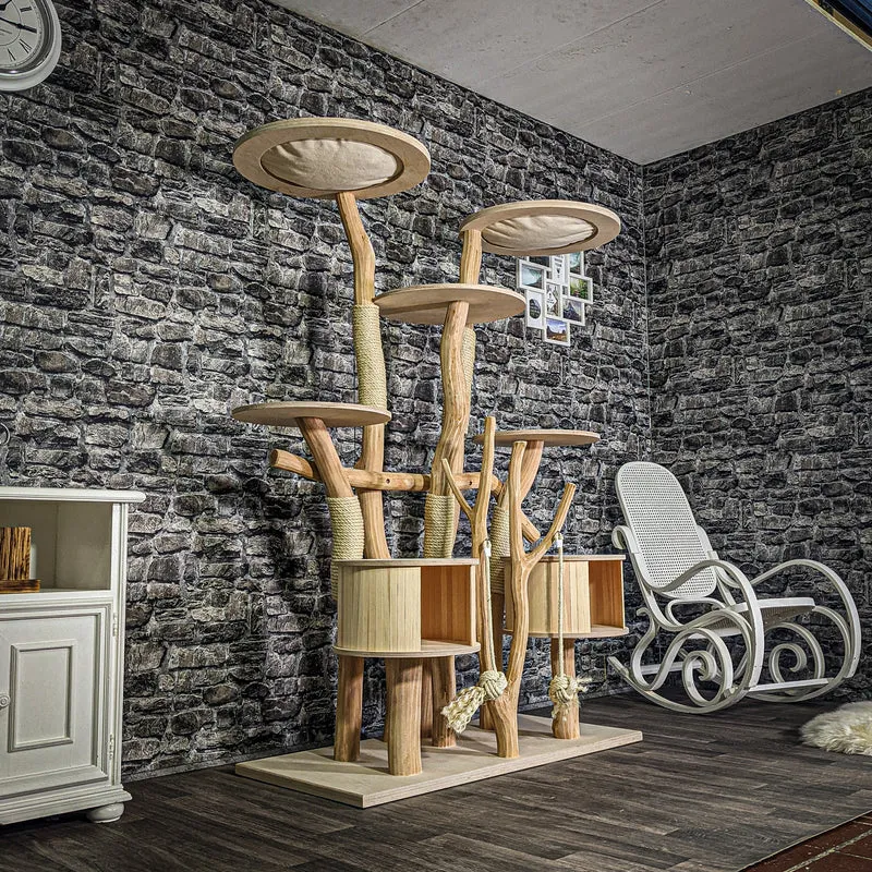 Naturkratzbaum 3121 Kratzbaum Natur Holz Design 178 cm hoch Katzenbaum