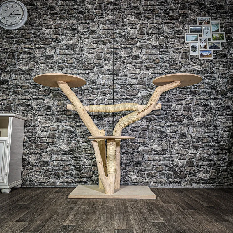 Naturkratzbaum 3120 Kratzbaum Natur Holz Design 114 cm hoch Katzenbaum