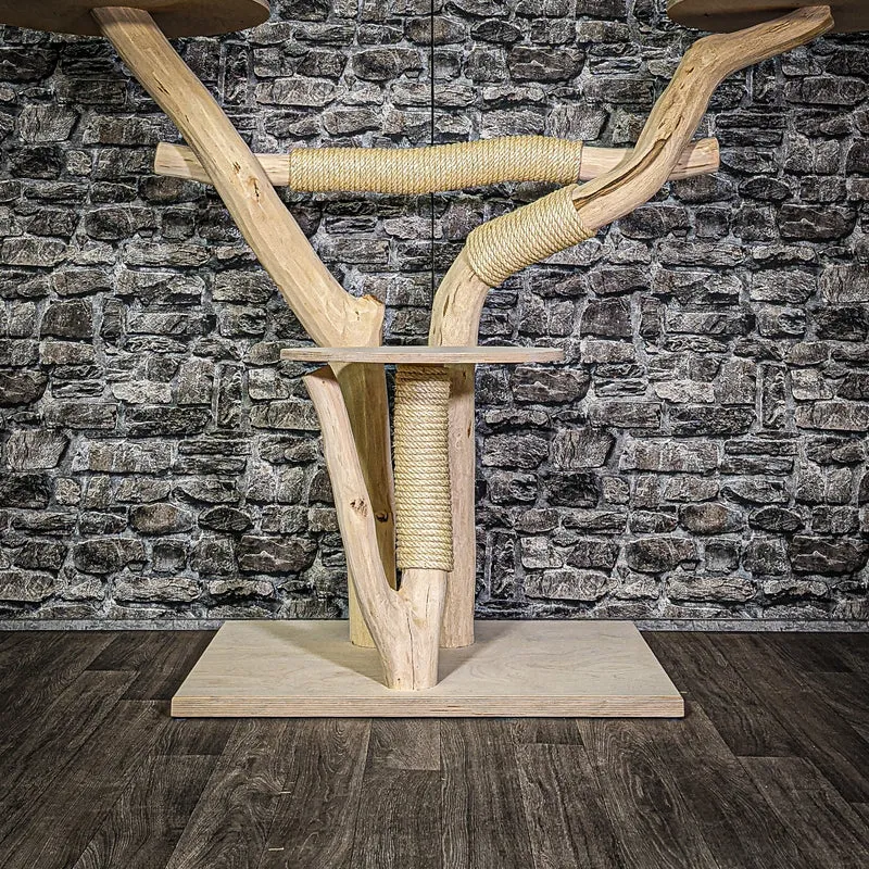 Naturkratzbaum 3120 Kratzbaum Natur Holz Design 114 cm hoch Katzenbaum