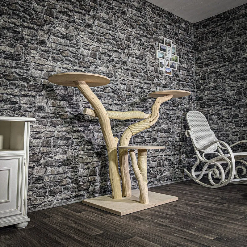 Naturkratzbaum 3120 Kratzbaum Natur Holz Design 114 cm hoch Katzenbaum