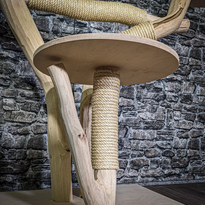 Naturkratzbaum 3120 Kratzbaum Natur Holz Design 114 cm hoch Katzenbaum