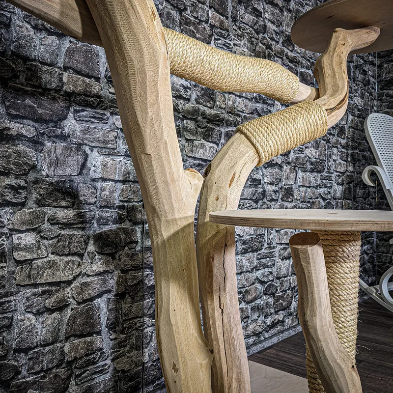 Naturkratzbaum 3120 Kratzbaum Natur Holz Design 114 cm hoch Katzenbaum