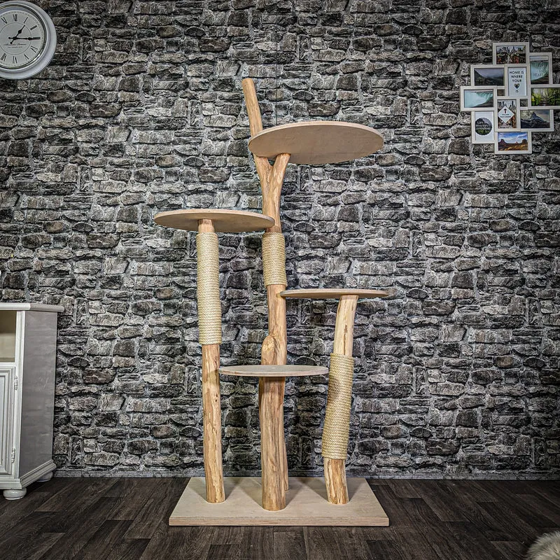 Naturkratzbaum 3113 Kratzbaum Natur Holz Design 180 cm hoch Katzenbaum