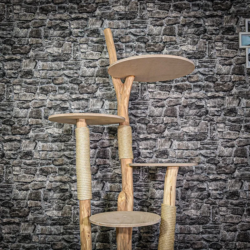 Naturkratzbaum 3113 Kratzbaum Natur Holz Design 180 cm hoch Katzenbaum