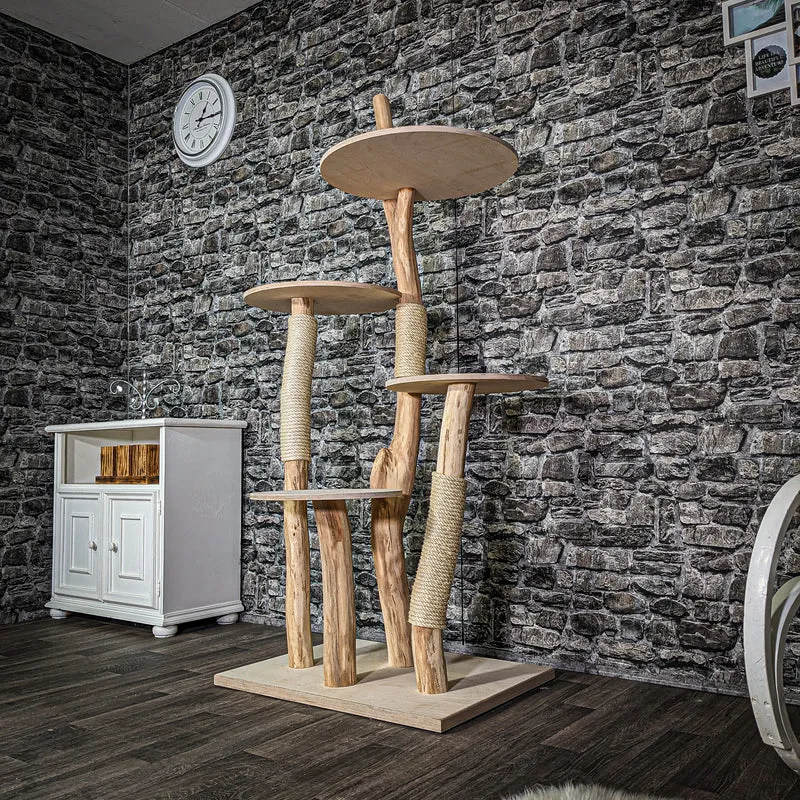 Naturkratzbaum 3113 Kratzbaum Natur Holz Design 180 cm hoch Katzenbaum
