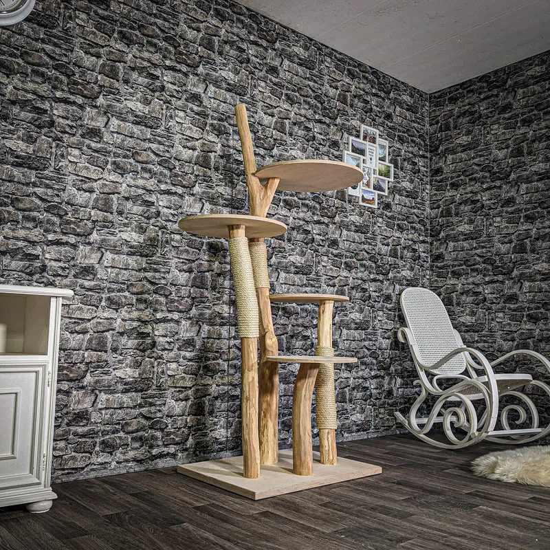 Naturkratzbaum 3113 Kratzbaum Natur Holz Design 180 cm hoch Katzenbaum