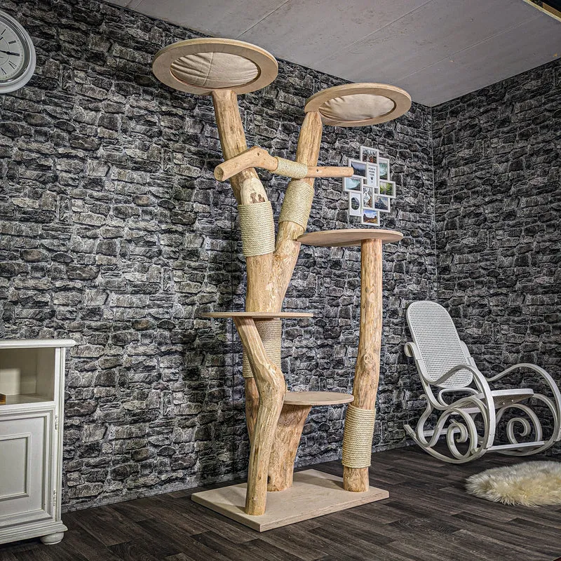 Naturkratzbaum 3112 Kratzbaum Natur Holz Design 203 cm hoch Katzenbaum