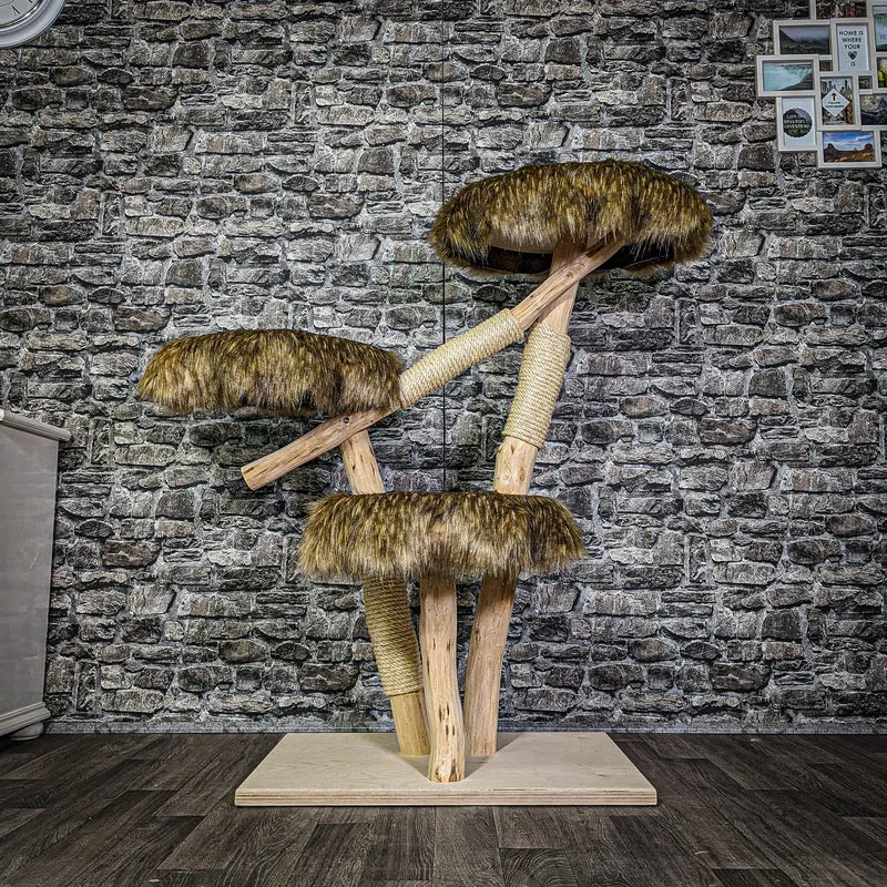 Naturkratzbaum 3111 Kratzbaum Natur Holz Design 122 cm hoch Katzenbaum