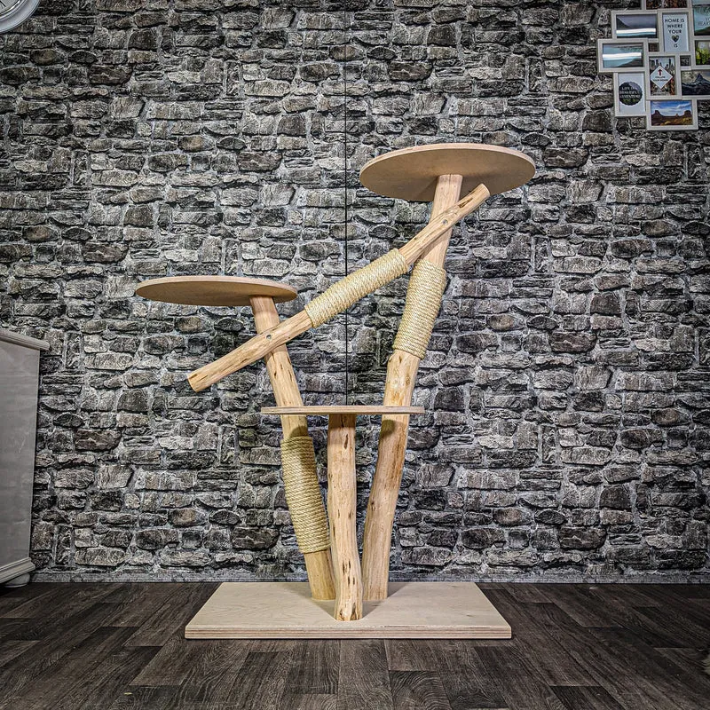 Naturkratzbaum 3111 Kratzbaum Natur Holz Design 122 cm hoch Katzenbaum