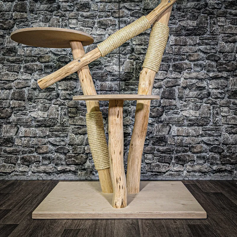 Naturkratzbaum 3111 Kratzbaum Natur Holz Design 122 cm hoch Katzenbaum