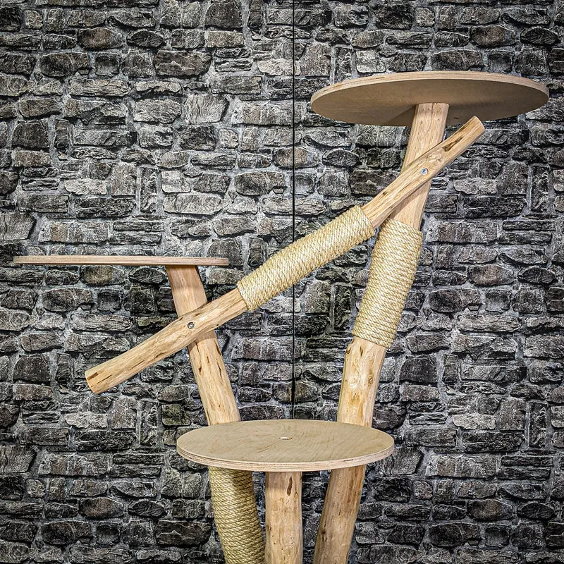 Naturkratzbaum 3111 Kratzbaum Natur Holz Design 122 cm hoch Katzenbaum