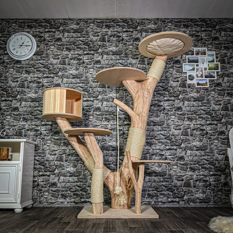 Naturkratzbaum 3110 Kratzbaum Natur Holz Design 180 cm hoch Katzenbaum