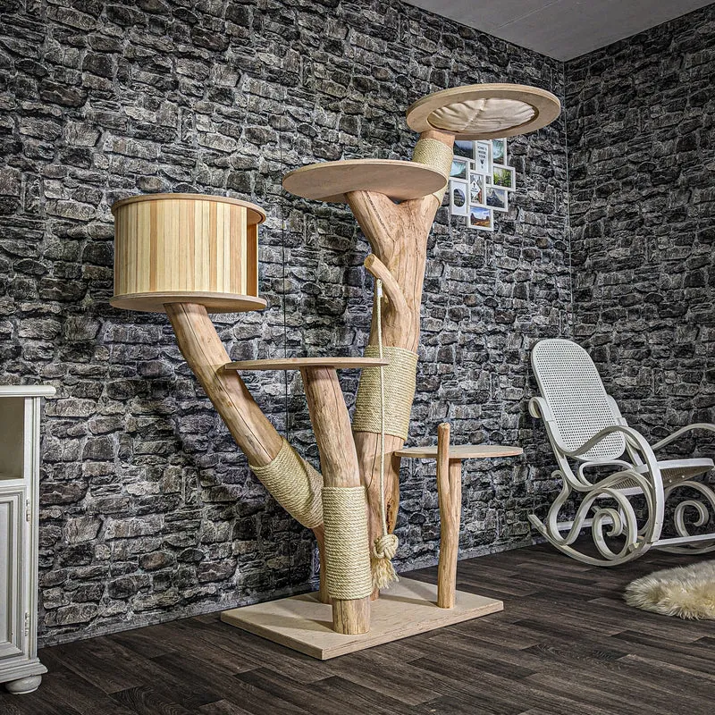 Naturkratzbaum 3110 Kratzbaum Natur Holz Design 180 cm hoch Katzenbaum
