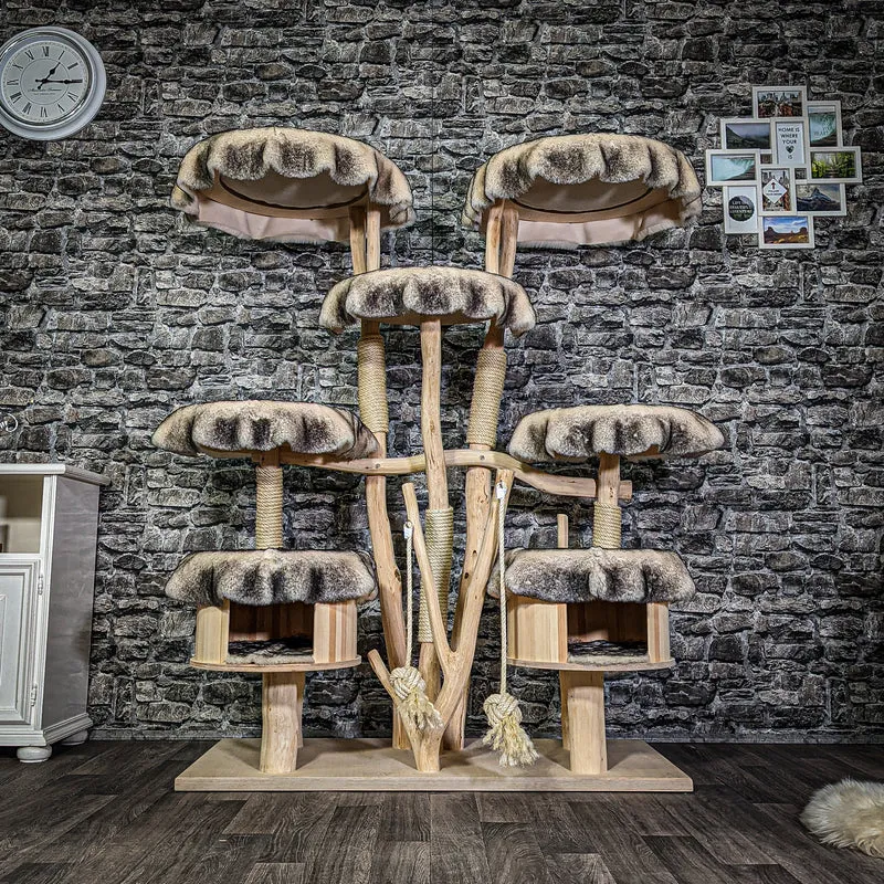 Naturkratzbaum 3109 Kratzbaum Natur Holz Design 161 cm hoch Katzenbaum