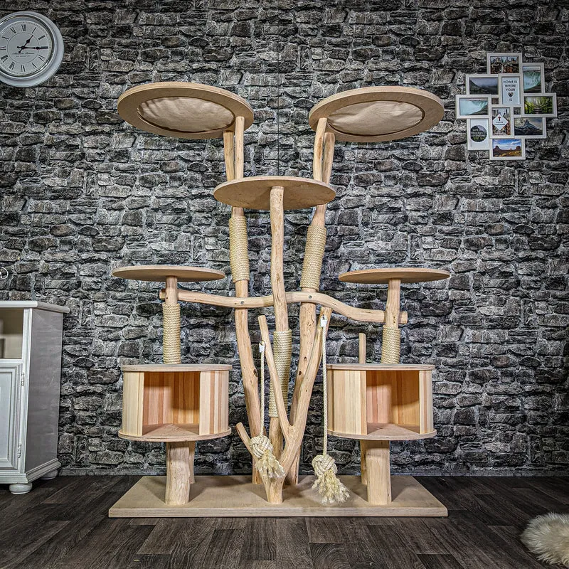 Naturkratzbaum 3109 Kratzbaum Natur Holz Design 161 cm hoch Katzenbaum